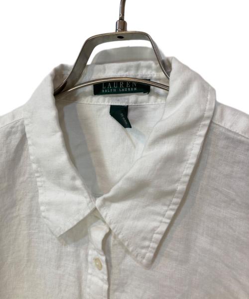 LAUREN RALPH LAUREN（ローレンラルフローレン）LAUREN RALPH LAUREN (ローレンラルフローレン) リネンシャツ ホワイト サイズ:2Xの古着・服飾アイテム