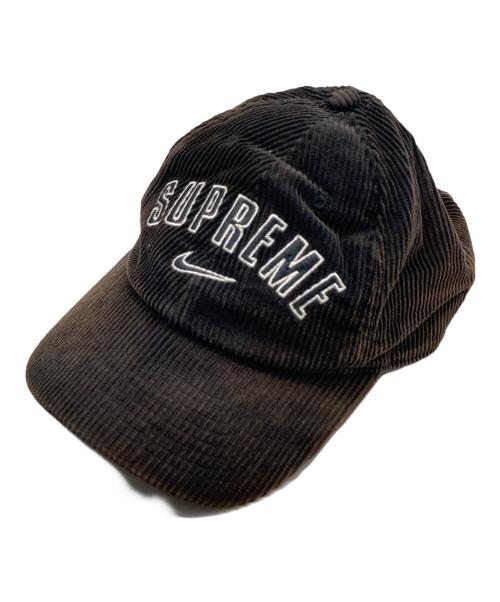 NIKE（ナイキ）NIKE (ナイキ) SUPREME (シュプリーム) 22SS Arc Corduroy 6 Pane/アークコーデュロイ６パネルキャップ ブラック サイズ:なしの古着・服飾アイテム