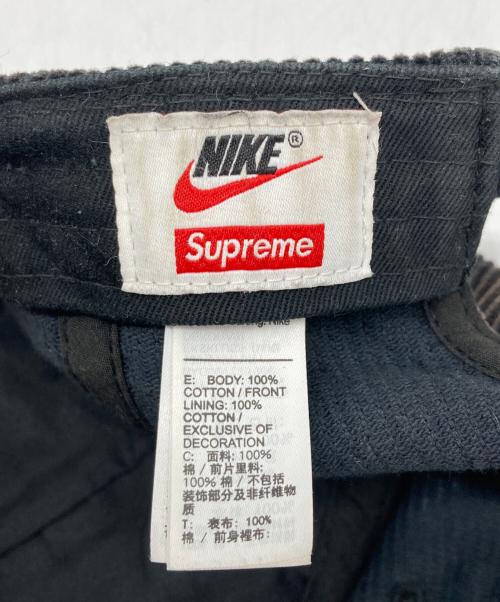 NIKE（ナイキ）NIKE (ナイキ) SUPREME (シュプリーム) 22SS Arc Corduroy 6 Pane/アークコーデュロイ６パネルキャップ ブラック サイズ:なしの古着・服飾アイテム