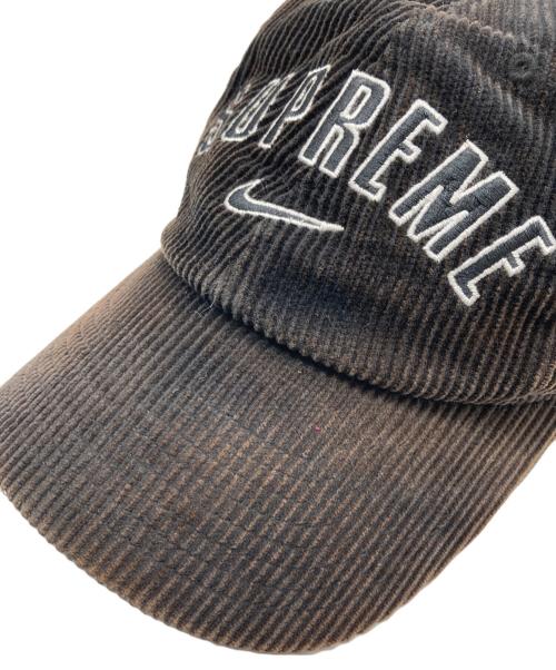 NIKE（ナイキ）NIKE (ナイキ) SUPREME (シュプリーム) 22SS Arc Corduroy 6 Pane/アークコーデュロイ６パネルキャップ ブラック サイズ:なしの古着・服飾アイテム