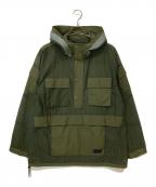 AVIREXアヴィレックス）の古着「TRANSLUCENT FIELD BATTLE ANORACK トランスルーセント フィールドバトル アノラック ハーフジップジャケット」｜カーキ