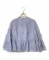 SALON adam et rope' (サロンアダムエロペ) ヨーロピアンフラックスリネンフリルブラウス ブルー サイズ:F：9000円
