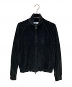 Yves Saint Laurent Rive Gaucheイヴ・サンローラン リヴ・ゴーシュ）の古着「ベロア トラックジャケット」｜ブラック