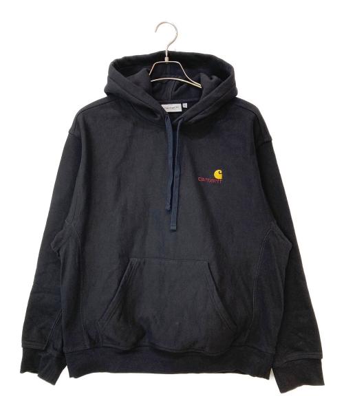 CarHartt（カーハート）CarHartt (カーハート) HOODED AMERICAN SCRIPT SWEAT ブラック サイズ:Lの古着・服飾アイテム