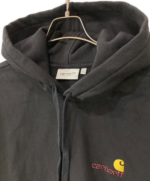 CarHartt（カーハート）CarHartt (カーハート) HOODED AMERICAN SCRIPT SWEAT ブラック サイズ:Lの古着・服飾アイテム