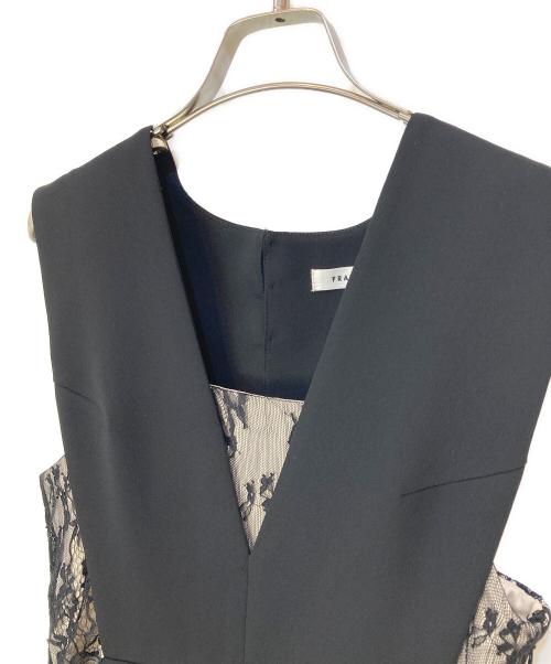 FRAY ID（フレイ アイディー）FRAY ID (フレイ アイディー) ストラップレイヤードレス ブラックの古着・服飾アイテム