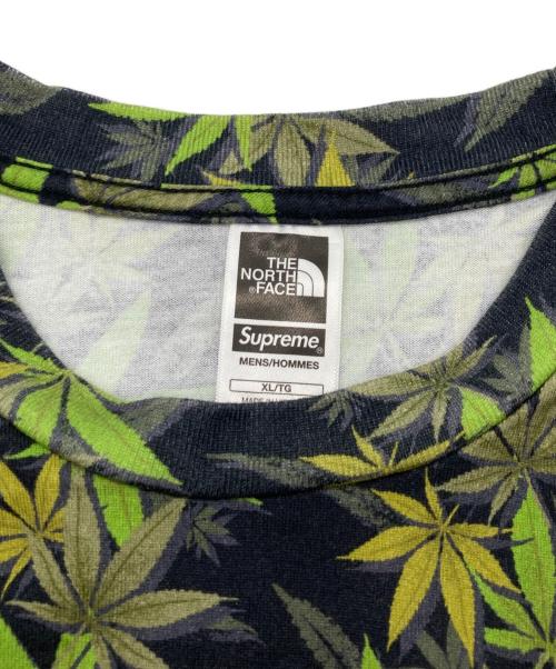 THE NORTH FACE（ザ ノース フェイス）THE NORTH FACE (ザ ノース フェイス) SUPREME (シュプリーム) 23FW Leaf S/S T-shirt グリーン×ブラック サイズ:XLの古着・服飾アイテム