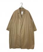 MUSE de Deuxieme Classeミューズ ドゥーズィエム クラス）の古着「FINX ギャバオーバーコート」｜ベージュ
