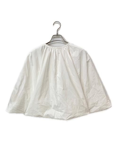 Whim Gazette（ウィムガゼット）Whim Gazette (ウィムガゼット) タフタケープブラウス ホワイト サイズ:Fの古着・服飾アイテム