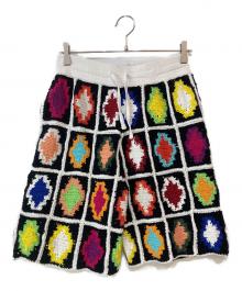 MARCELO BURLON（マルセロバーロン）の古着「Macrame Cross Motif Knitted Shorts」｜マルチカラー