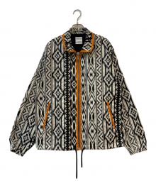 MARCELO BURLON（マルセロバーロン）の古着「Folk Jacquard Coach Jacket/ フォークジャカードコーチジャケット」｜ホワイト×ブラック