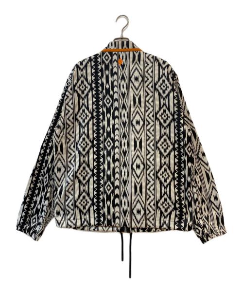 MARCELO BURLON（マルセロバーロン）MARCELO BURLON (マルセロバーロン) Folk Jacquard Coach Jacket/ フォークジャカードコーチジャケット ホワイト×ブラック サイズ:Mの古着・服飾アイテム