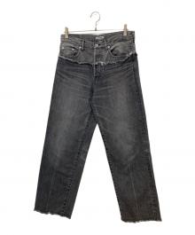 OUT OF FRAME（アウトオブフレーム）の古着「Wウエストデニムパンツ」｜グレー