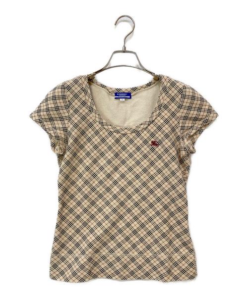 BURBERRY BLUE LABEL（バーバリーロンドンブルーレーベル）BURBERRY BLUE LABEL (バーバリーロンドンブルーレーベル) ノバチェックカットソー ベージュ サイズ:38の古着・服飾アイテム
