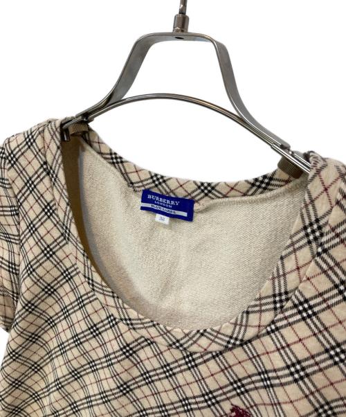 BURBERRY BLUE LABEL（バーバリーロンドンブルーレーベル）BURBERRY BLUE LABEL (バーバリーロンドンブルーレーベル) ノバチェックカットソー ベージュ サイズ:38の古着・服飾アイテム