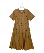 MARGARET HOWELLマーガレットハウエル）の古着「BIG SPOT COTTON 2 ワンピース」｜ブラウン