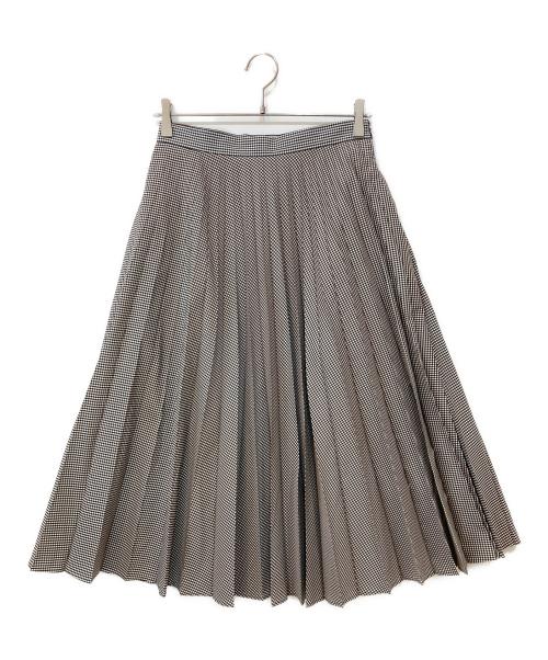 MARGARET HOWELL（マーガレットハウエル）MARGARET HOWELL (マーガレットハウエル) ギンガムチェック ロングプリーツスカート ホワイト×ブラック サイズ:2の古着・服飾アイテム