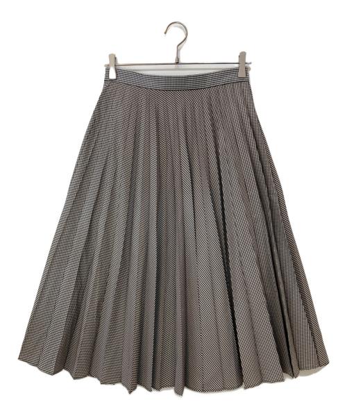 MARGARET HOWELL（マーガレットハウエル）MARGARET HOWELL (マーガレットハウエル) ギンガムチェック ロングプリーツスカート ホワイト×ブラック サイズ:2の古着・服飾アイテム