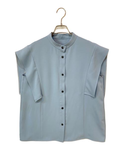 Noble（ノーブル）Noble (ノーブル) スクエアスリーブフロントオープンブラウス ブルー サイズ:-の古着・服飾アイテム