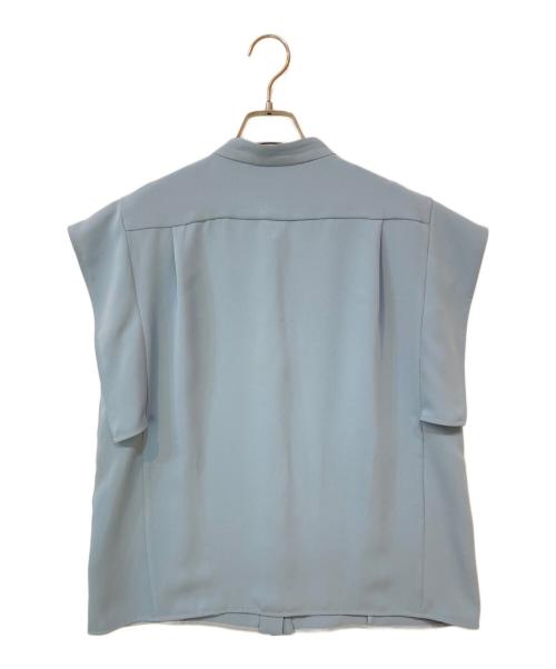 Noble（ノーブル）Noble (ノーブル) スクエアスリーブフロントオープンブラウス ブルー サイズ:-の古着・服飾アイテム