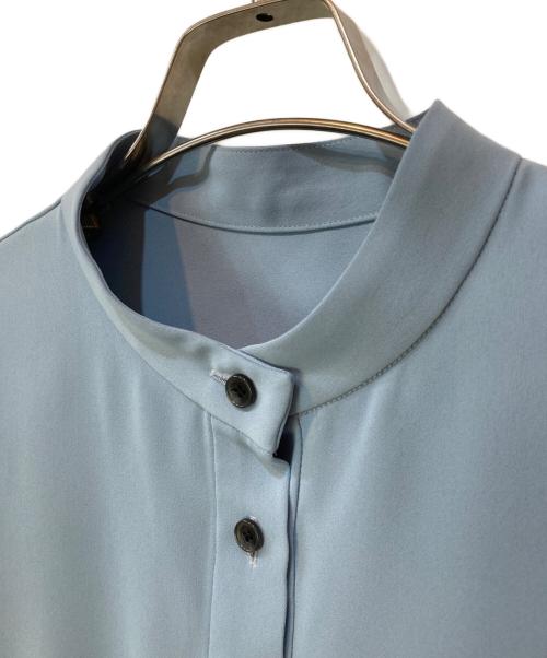 Noble（ノーブル）Noble (ノーブル) スクエアスリーブフロントオープンブラウス ブルー サイズ:-の古着・服飾アイテム