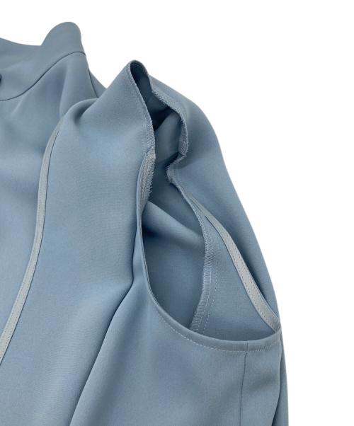 Noble（ノーブル）Noble (ノーブル) スクエアスリーブフロントオープンブラウス ブルー サイズ:-の古着・服飾アイテム