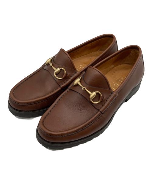 GUCCI（グッチ）GUCCI (グッチ) ビットローファー ブラウン サイズ:40の古着・服飾アイテム