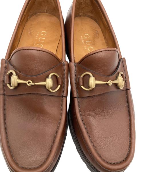 GUCCI（グッチ）GUCCI (グッチ) ビットローファー ブラウン サイズ:40の古着・服飾アイテム