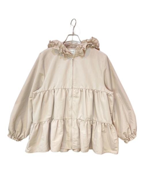 Fit more（フィットモア）Fit more (フィットモア) フリルフードティアードジャケット ベージュ サイズ:Fの古着・服飾アイテム