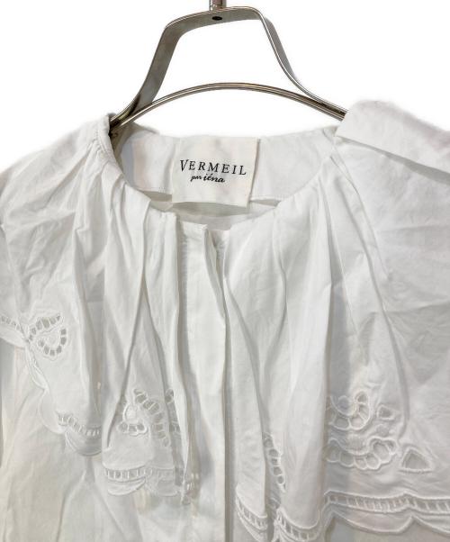VERMEIL par iena（ヴェルメイユ パー イエナ）VERMEIL par iena (ヴェルメイユ パー イエナ) コットン カットワーク レース ブラウス ホワイト サイズ:-の古着・服飾アイテム