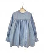 #Newansハッシュニュアンス）の古着「スカラップヘムチュニックブラウス」｜ブルー