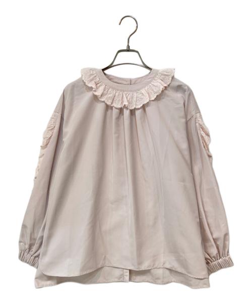 UNMINOU（アンミヌ）UNMINOU (アンミヌ) フリルネックブラウス パープル サイズ:Fの古着・服飾アイテム