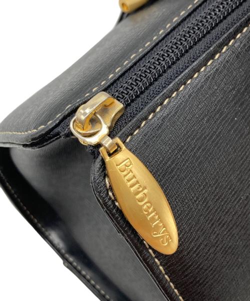 Burberry's（バーバリーズ）Burberry's (バーバリーズ) 裏地ノバチェック ミニボストンバッグ ブラックの古着・服飾アイテム