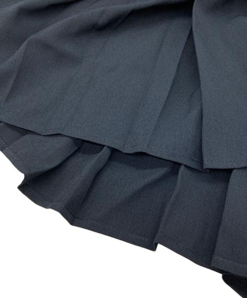 SHIPS any（シップスエニィ）SHIPS any (シップスエニィ) ジョーゼット プリーツ バイカラー フレンチスリーブ ワンピース ネイビー サイズ:Fの古着・服飾アイテム