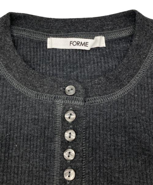 forme（フォルメ）forme (フォルメ) ヘンリーリブカットソー グレー サイズ:Fの古着・服飾アイテム