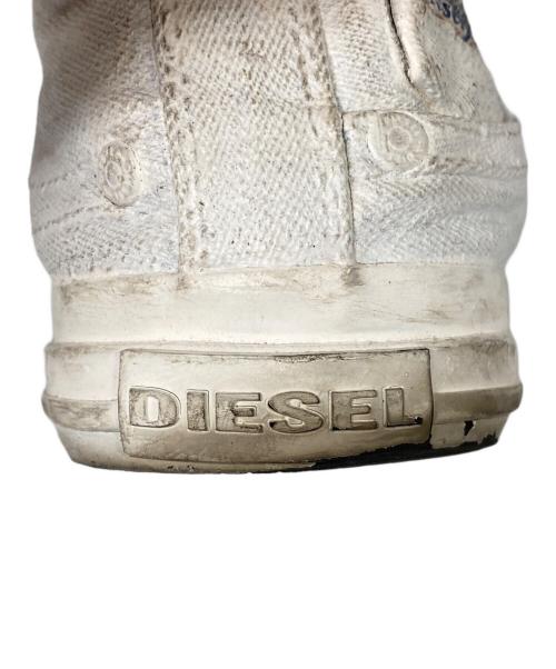 DIESEL（ディーゼル）DIESEL (ディーゼル) ダメージ加工 スニーカー ホワイト サイズ: 27cmの古着・服飾アイテム