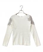 Apuweiser-richeアプワイザーリッシェ）の古着「アシメ刺繍リブニット」｜ホワイト