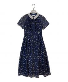CELFORD（セルフォード）の古着「衿付き小花柄ワンピース」｜ネイビー