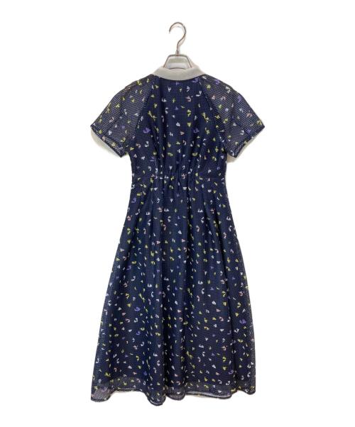 CELFORD（セルフォード）CELFORD (セルフォード) 衿付き小花柄ワンピース ネイビー サイズ:36の古着・服飾アイテム