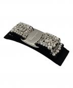 Salvatore Ferragamoサルヴァトーレ フェラガモ）の古着「リボンビジューバレッタ」｜ブラック