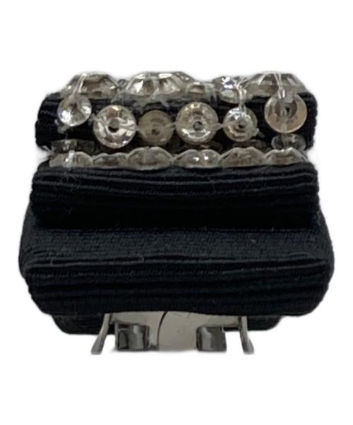 Salvatore Ferragamo（サルヴァトーレ フェラガモ）Salvatore Ferragamo (サルヴァトーレ フェラガモ) リボンビジューバレッタ ブラック サイズ:-の古着・服飾アイテム