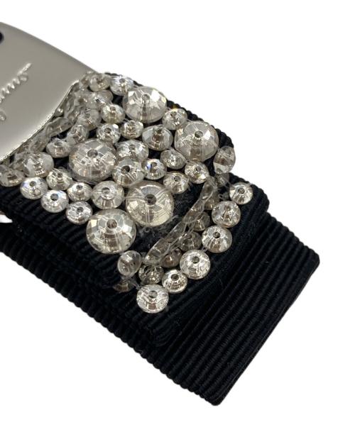 Salvatore Ferragamo（サルヴァトーレ フェラガモ）Salvatore Ferragamo (サルヴァトーレ フェラガモ) リボンビジューバレッタ ブラック サイズ:-の古着・服飾アイテム