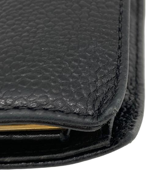 CHANEL（シャネル）CHANEL (シャネル) キャビアスキン デカココマーク 2つ折りがま口財布 ブラック サイズ:-の古着・服飾アイテム