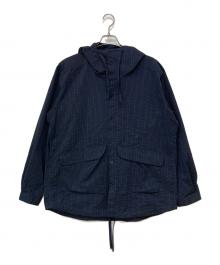 utility specification（ユーティリティ スペスィフィケーション）の古着「STONE Yarn dyed Seersucker ストライプフードシャツ」｜Navy Stripe