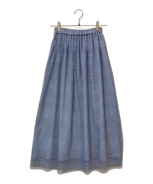 COLLAGE GALLARDAGALANTE（コラージュ ガリャルダガランテ）COLLAGE GALLARDAGALANTE (コラージュ ガリャルダガランテ) レースロングスカート ブルー サイズ:Fの古着・服飾アイテム