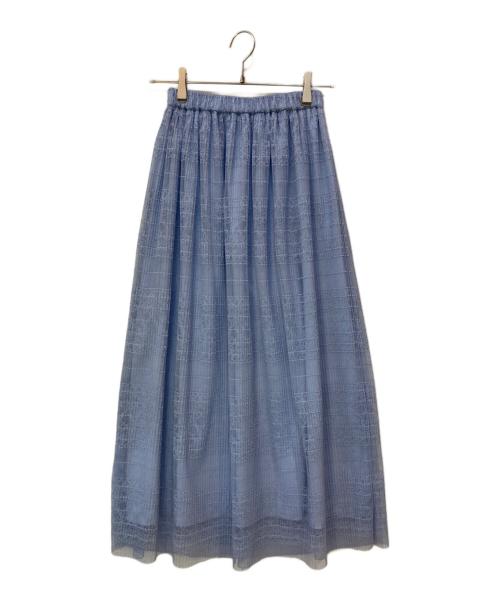 COLLAGE GALLARDAGALANTE（コラージュ ガリャルダガランテ）COLLAGE GALLARDAGALANTE (コラージュ ガリャルダガランテ) レースロングスカート ブルー サイズ:Fの古着・服飾アイテム