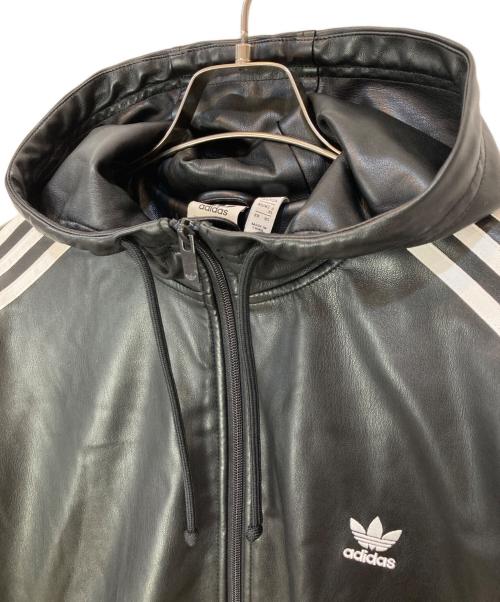 adidas（アディダス）adidas (アディダス) Adilenium オーバーサイズ フェイクレザージャケット ブラック サイズ:XLの古着・服飾アイテム