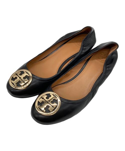TORY BURCH（トリーバーチ）TORY BURCH (トリーバーチ) ナッパレザーバレエシューズ ブラック サイズ:7Mの古着・服飾アイテム