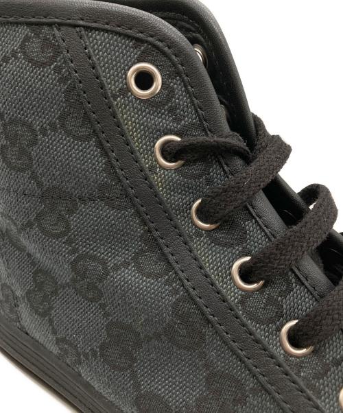 GUCCI（グッチ）GUCCI (グッチ) GGキャンバス ハイカットスニーカー ブラック サイズ:37の古着・服飾アイテム