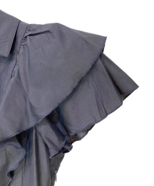 MISCH MASCH（ミッシュマッシュ）MISCH MASCH (ミッシュマッシュ) ダブルフリルシャツワンピース グレー サイズ:Sの古着・服飾アイテム